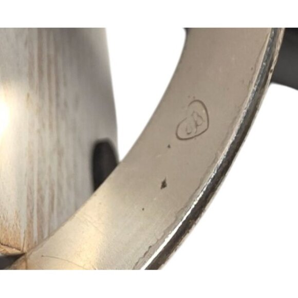 Brighton Silver tone Etched Bangle Bracelet Geometric Design - Picture 3 of 4